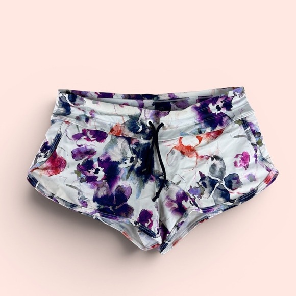 Athleta Other - Athleta Womens Watercolor Floral Board Shorts Purple White Size S Swim Shorts